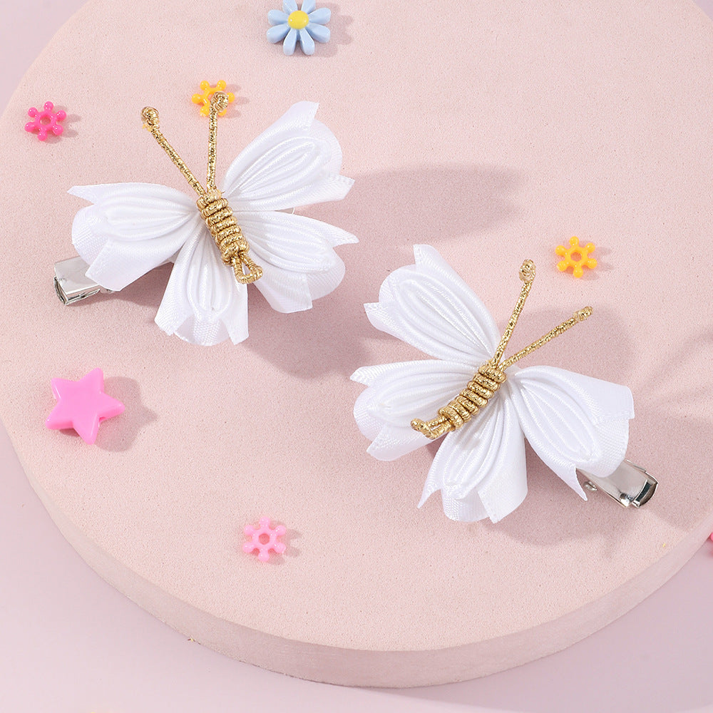 Wholesale Kids Mesh Butterfly Fabric Hair Clips Baby Supplies